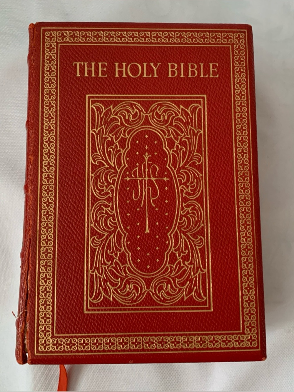 Vintage 1955 Red Leather Holy Bible St. Paul Second Edition Douay Confraternity